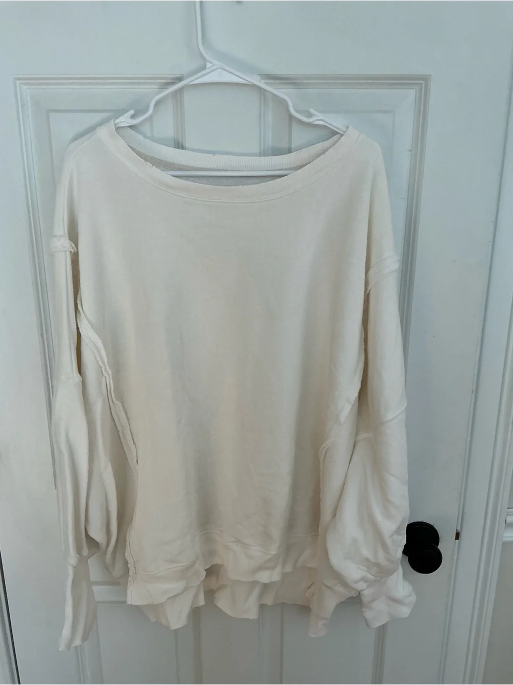 Free People We the Free Camden Sweatshirt in ivory sz large - Picture 2 of 7